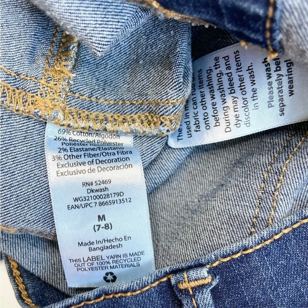 Girls Dark Wash Distressed Jeggings